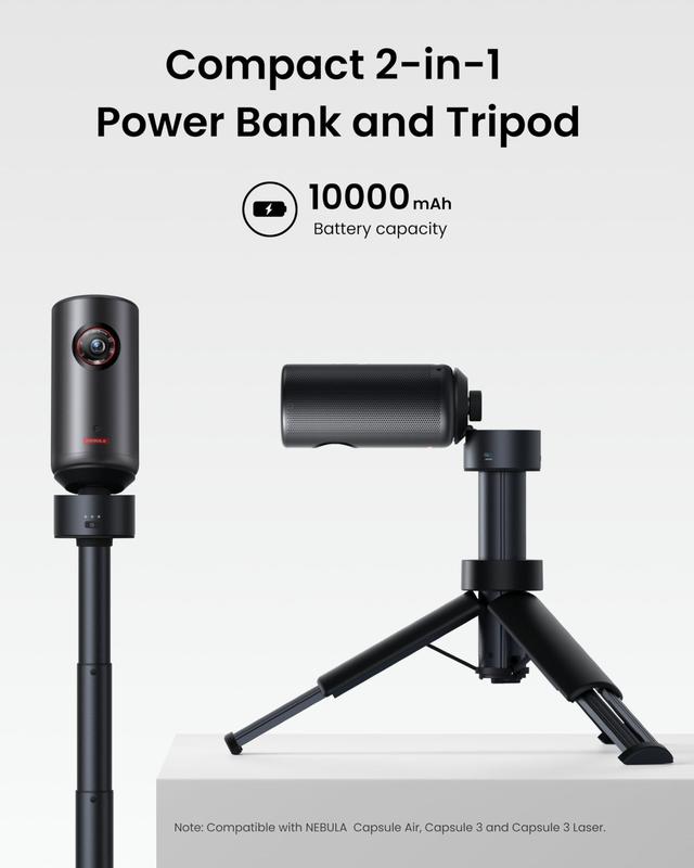 Nebula Capsule Air Power Bank Tripodセット Cápsula Power Bank Tripod NEBULA com duração de bateria de 2H